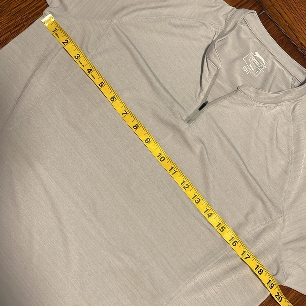 Slazenger Golf Light Grey 1/4 Zip Short Sleeve Lightweight Top Large - Picture 6 of 8